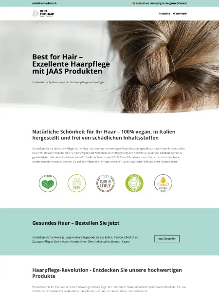 Webseite Best for Hairvon Suv Design